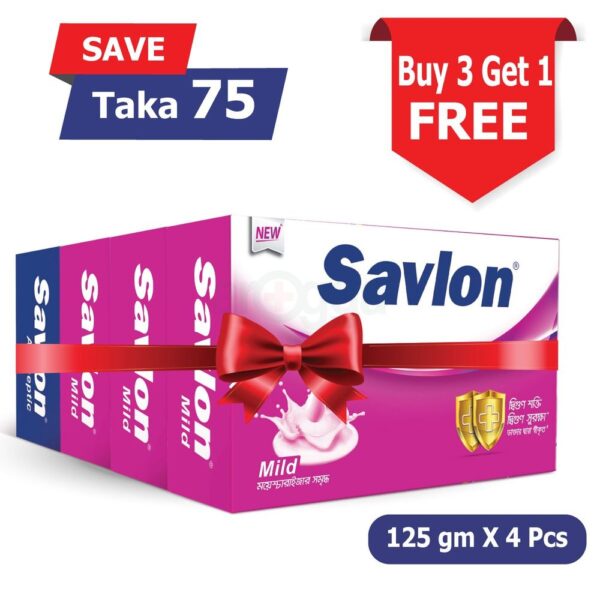 savlon soap combo 3 mild 125g & 1 antiseptic 125g